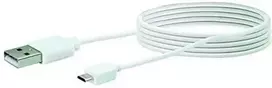 USB kabelis Schwaiger USB-A - mikro B 2 m Baltas (LK200M532)