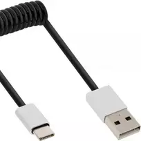 USB kabelis InLine USB-A - USB-C 1 m Juodas (35871)
