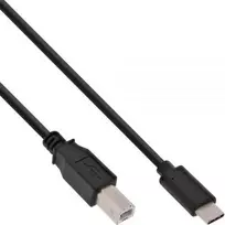 USB kabelis InLine USB-C - USB-B 0,5 m Juodas (357766)