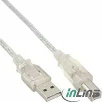 USB kabelis InLine USB-A - USB-B 7 m Skaidrus (34557T)