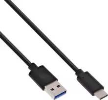 Kabelis USB InLine USB-A - USB-C 0.3 m Juodas (35717)