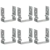 Tvoros stulpai, 6vnt., sidabrinės spalvos, 14x6x15cm, plienas