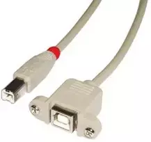 USB Prailginimo Kabelis - Lindy USB 2.0 Type-B Male Į Type-B Female 0,5 m Šviesiai Pilkas