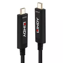 USB Kabelis - LINDY Šviesolaidinis Hibridinis USB Type C Laidas, Garso / Vaizdo, 3840x2160, 60Hz, 15 m, Juodas