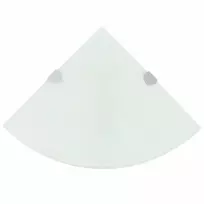 Kampinės lentynos, 2vnt., baltos, 25x25cm, stiklas