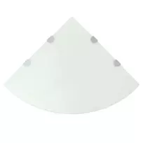 Kampinės lentynos, 2vnt., baltos, 45x45cm, stiklas