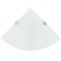 Kampinės lentynos, 2vnt., baltos, 35x35cm, stiklas