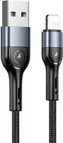 USAMS Braided U55 2A Lightning Kabelis juodos spalvos 1m SJ448USB01 (US-SJ448)