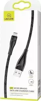 USAMS pintas U41 Lightning laidas 3m 2A juodos spalvos SJ397USB01 (US-SJ397) greitas įkrovimas