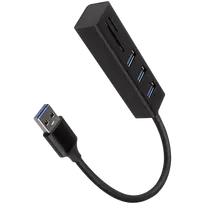 AXAGON HMA-CR3A 3x USB-A + SD/Micro SD, USB3.2 Gen 1 hub, metal, 20cm USB-A cable