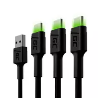 Green Cell Žalias Cell Žalias Cell USB-C kabelių komplektas 3x QC 3.0 1.20 m