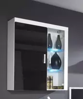 Cama Meble Cama hanging display cabinet SAMBA baltas/juodas gloss