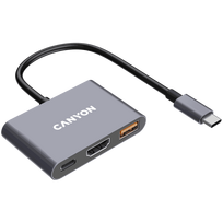 CANYON DS-4 3-in-1 USB-C to HDMI, Grey