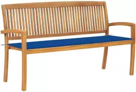 Sudedamas sodo suoliukas su pagalvėle, 159 cm, tikmedis