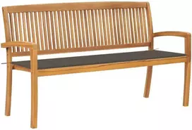 Sudedamas sodo suoliukas su pagalvėle, 159 cm, tikmedis