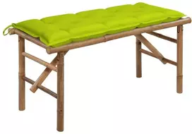 Sulankstomas sodo suoliukas su pagalvėle, 118cm, bambukas