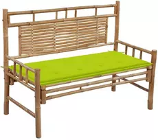 Sodo suoliukas su pagalvėle, 120cm, bambukas (41504+314082)