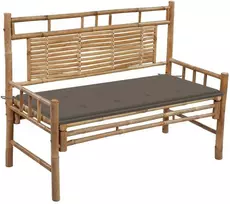 Sodo suoliukas su pagalvėle, 120cm, bambukas