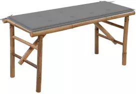 Sulankstomas sodo suoliukas su pagalvėle, 118cm, bambukas