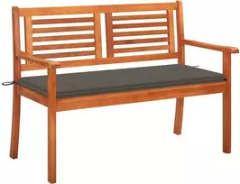Dvivietis sodo suoliukas su pagalvėle, 120cm, eukalipto masyvas