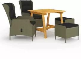 Lauko baldų komplektas Sodo valgomojo baldų komplektas, 5 dalių, rudas