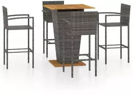 Lauko baldų komplektas Sodo baro baldų komplektas, 5 dalių, pilkos spalvos