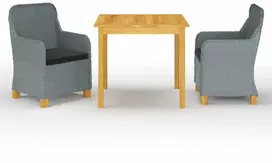 Lauko baldų komplektas Sodo valgomojo baldų komplektas, 3 dalių, šviesiai pilkas