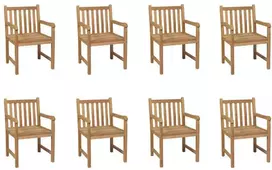 Lauko kėdės, 8vnt., tikmedžio medienos masyvas