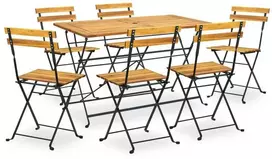 Lauko baldų komplektas Sulankstomas lauko komplektas, 7 dalių, akacijos masyvas