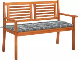 Dvivietis sodo suoliukas su pagalvėle, 120cm, eukalipto masyvas