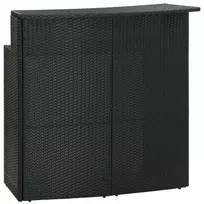 Sodo baro staliukas, juodos spalvos, 120x55x110cm, poliratanas