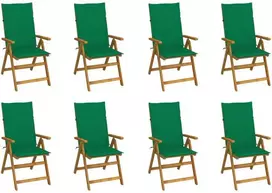 Sulankstomos sodo kėdės su pagalvėlėmis, 8vnt., akacija