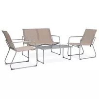 Lauko baldų komplektas Sodo poilsio komplektas, 4 dalių, taupe, audinys ir plienas