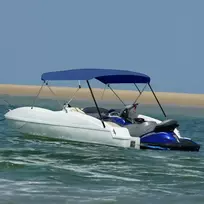 Bimini viršaus stogelis, mėlynas, 243x(230-244)x137cm, 4 lankai