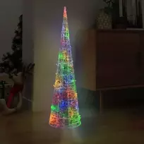 Akrilinė LED dekoracija piramidė, įvairių spalvų, 120cm