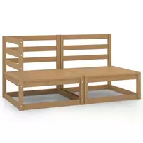 Lauko baldų komplektas Sodo poilsio baldų komplektas, 2 dalių, medaus rudas, pušis
