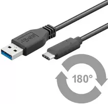 USB kabelis MicroConnect USB-A - USB-C 0,25 m Juodas (USB3.2CA0.25)