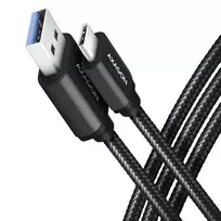 Axagon BUCM3-AM15AB USB-C – USB-A laidas, 1,5 m, USB 3.2 Gen 1 3A, ALU, pintas, juodas
