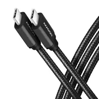 Kabelis AXAGON BUCM3-CM20AB USB-C < > USB-C 3.2 Gen 1/PD 60W/3A/ALU/Juodas pintas/2m