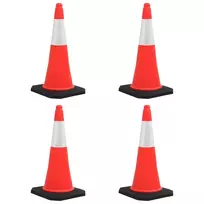Įspėjamieji kūgiai su tvirtais pagrindais, 4vnt., 75cm