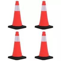 Įspėjamieji kūgiai su tvirtais pagrindais, 4vnt., 50cm