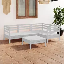 Lauko baldų komplektas Sodo poilsio baldų komplektas, 5 dalių, baltas, pušies masyvas
