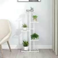 Stovas augalams, 5 lentynos, baltas, 43x22x98cm, metalas