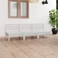 Lauko baldų komplektas Sodo poilsio baldų komplektas, 3 dalių, baltas, pušies masyvas