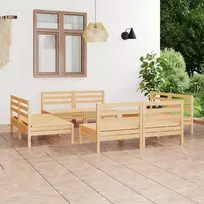Lauko baldų komplektas Sodo poilsio komplektas, 8 dalių, pušies medienos masyvas
