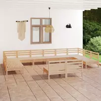Lauko baldų komplektas Sodo poilsio baldų komplektas, 12 dalių, pušies masyvas