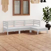 Lauko baldų komplektas Sodo poilsio baldų komplektas, 4 dalių, baltas, pušies masyvas