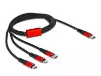 „Delock“ USB įkrovimo laidas „3 in 1 Type-C™“ su „Lightning™“ / „Micro USB“ / „Type-C™“ 1 m