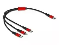 „Delock“ USB įkrovimo laidas „3 in 1 Type-C™“ su „Lightning™“ / „Micro USB“ / „Type-C™“ 30 cm
