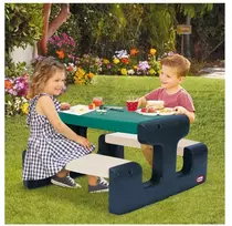 Little Tikes mėlynas ir žalias vaikų pikniko stalas sodui
